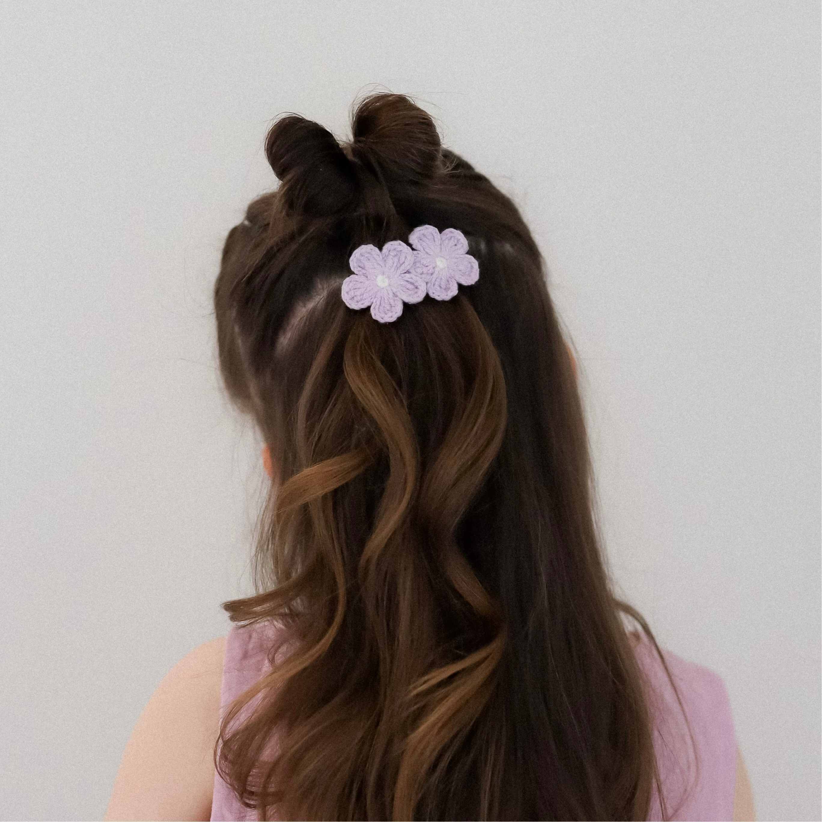 Crochet Flower Snap Clip | Amethyst