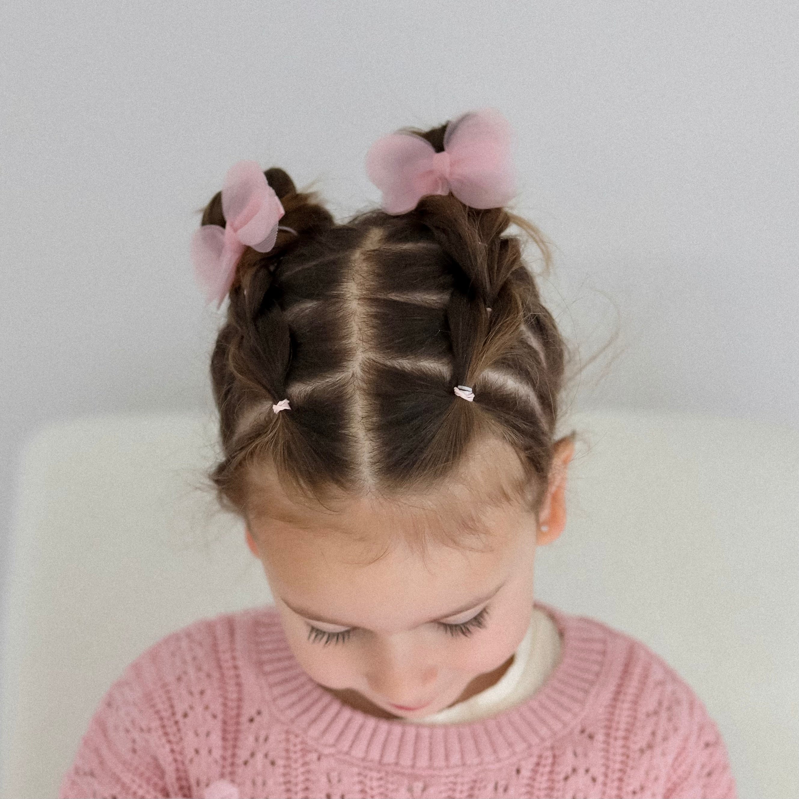 Mini Blossom Pigtail Set | Cotton Pink