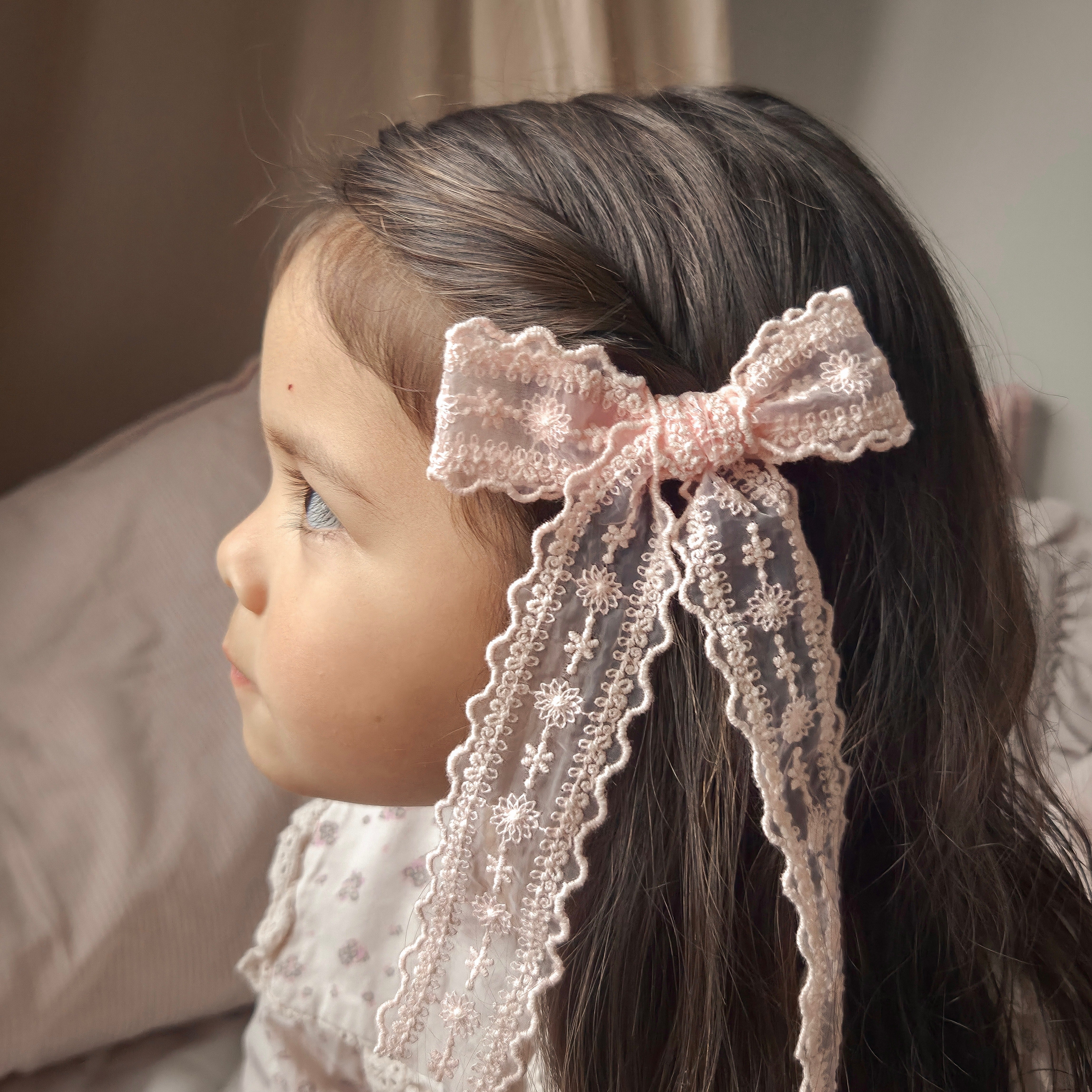 Longtail Bow | Paisley Lace - Pink