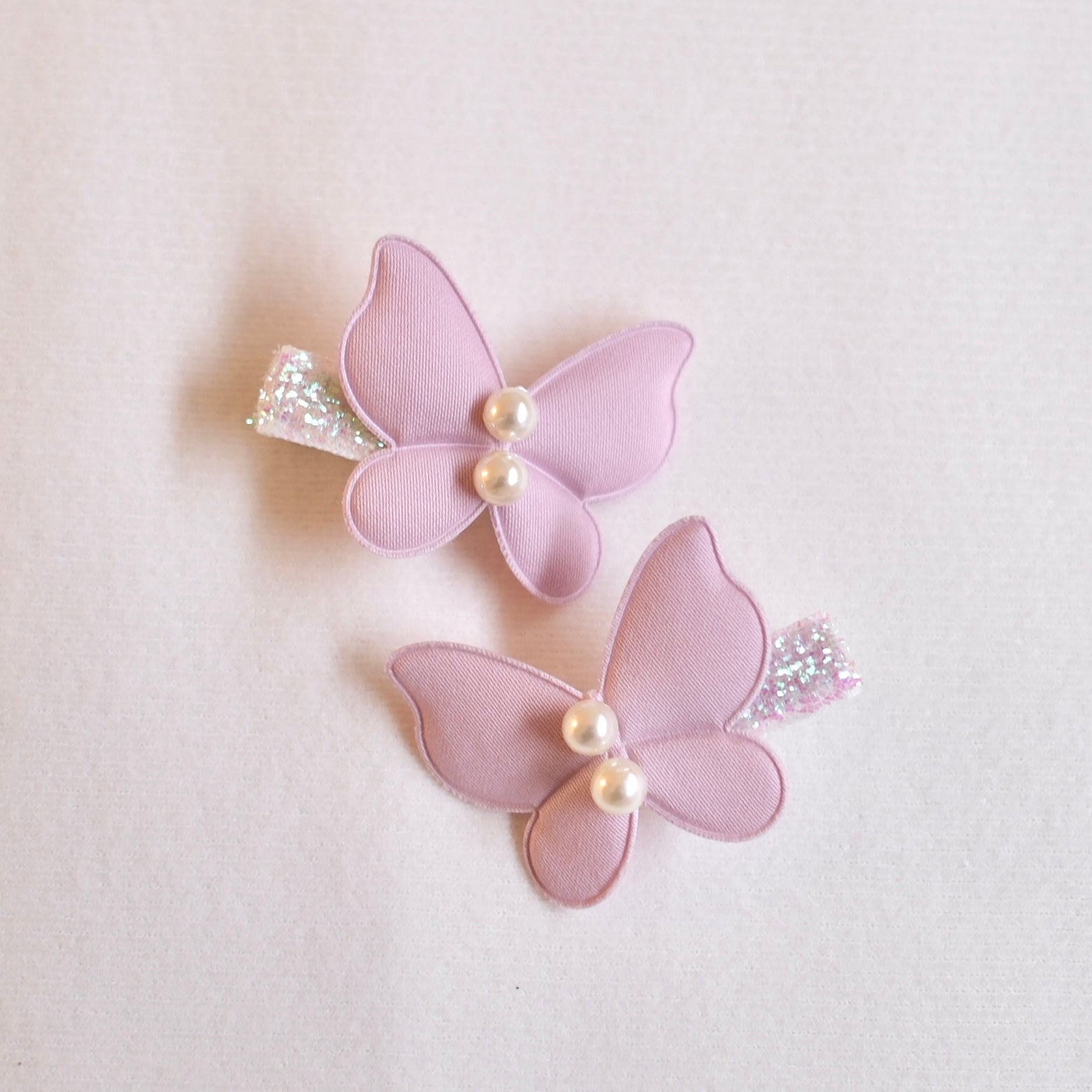 Glitter Butterfly Clip Pigtail | Soft Orchid