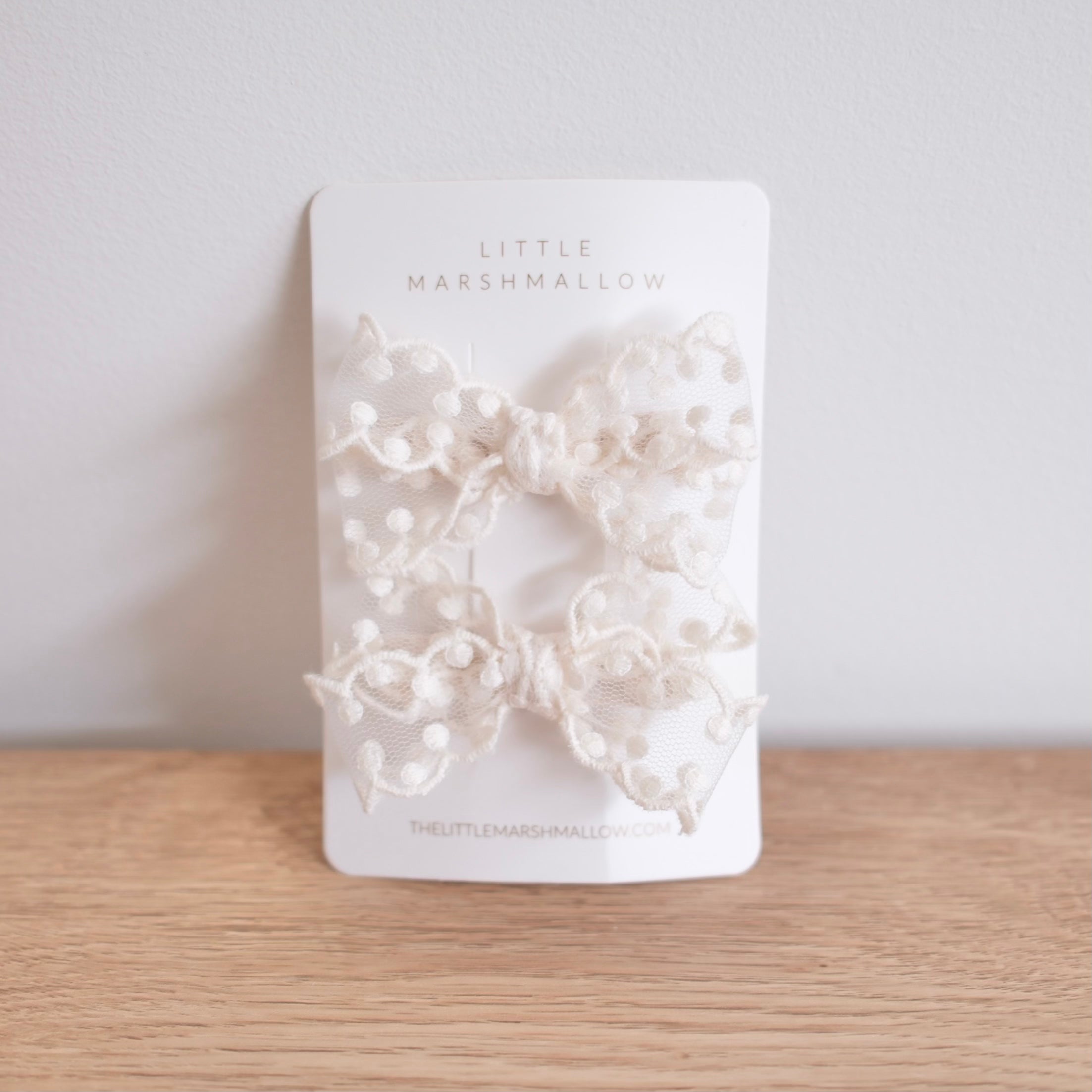 Lace Pigtail Set | Dotty Cream