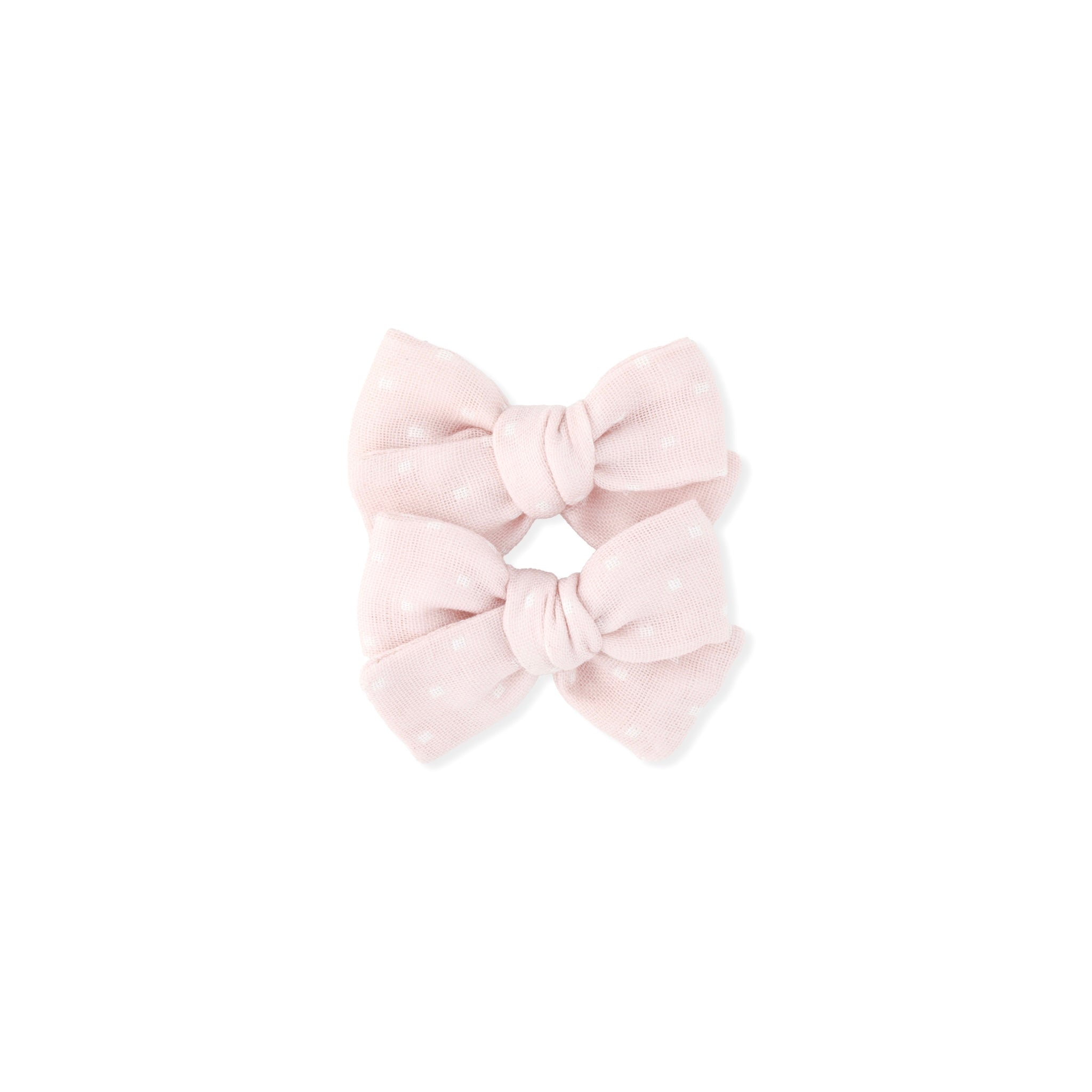 Pinwheel Pigtail Set | Soft Pink Dots