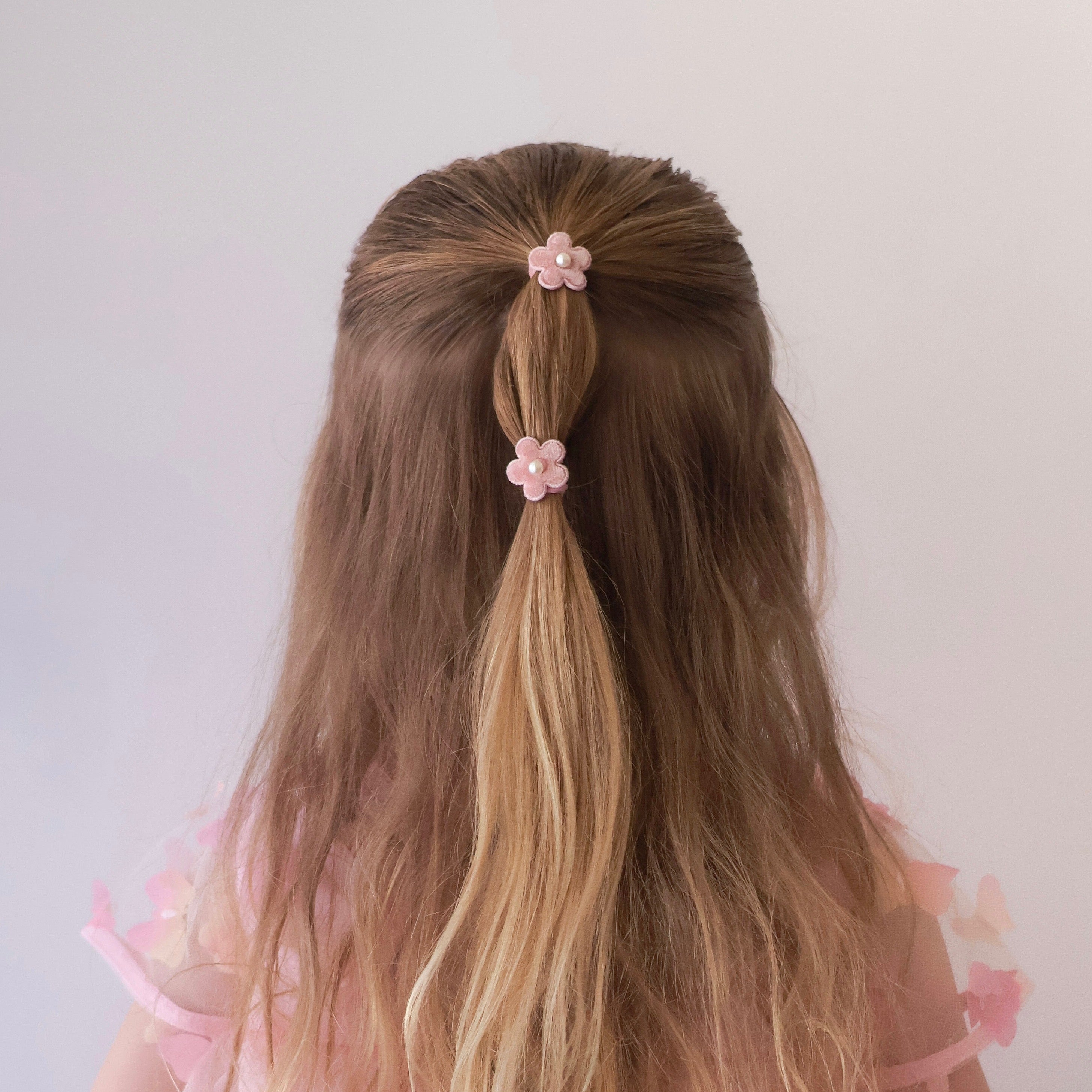 Hair Ties | Pink Velvet Daisy
