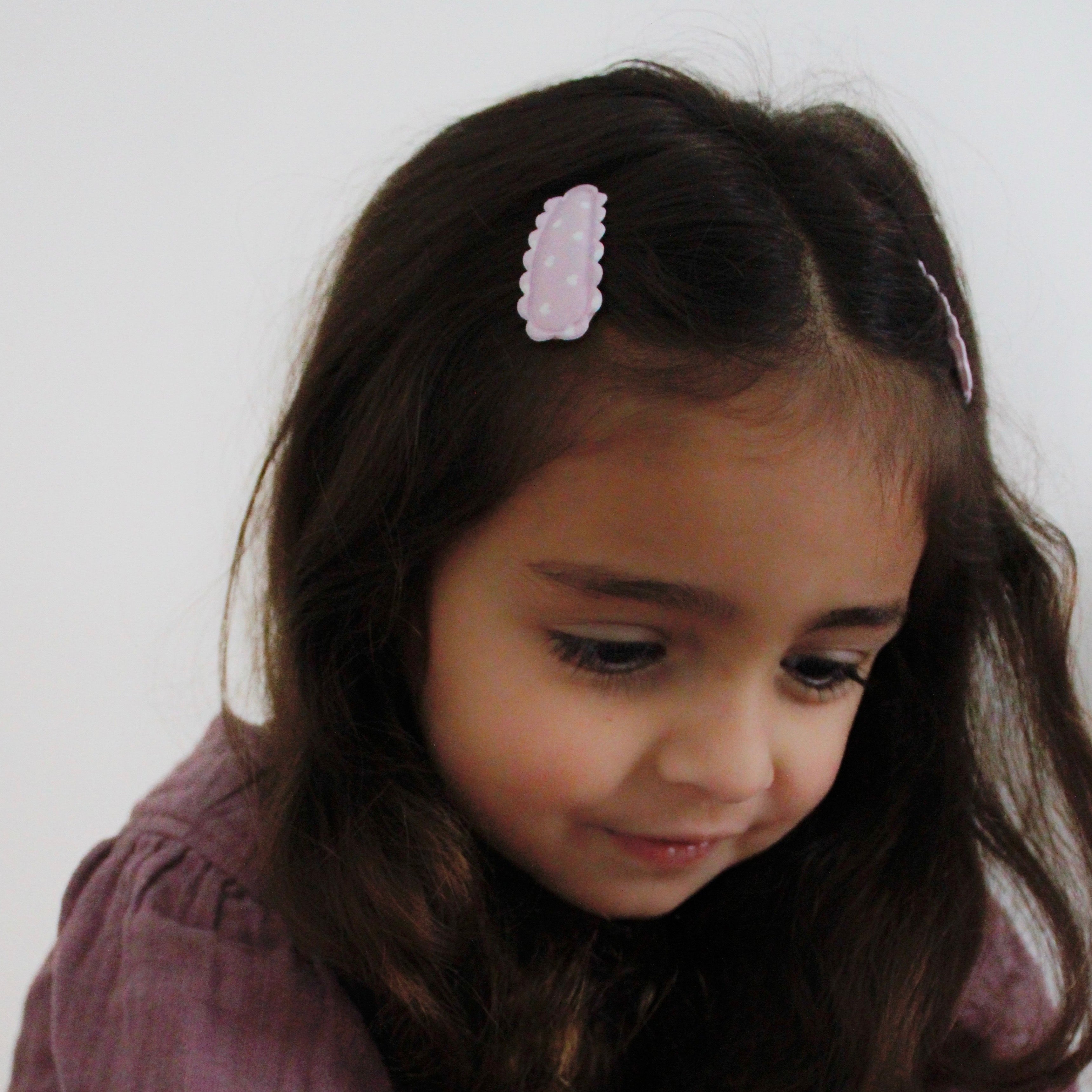 Dainty Snap Clips | Mauve Hearts