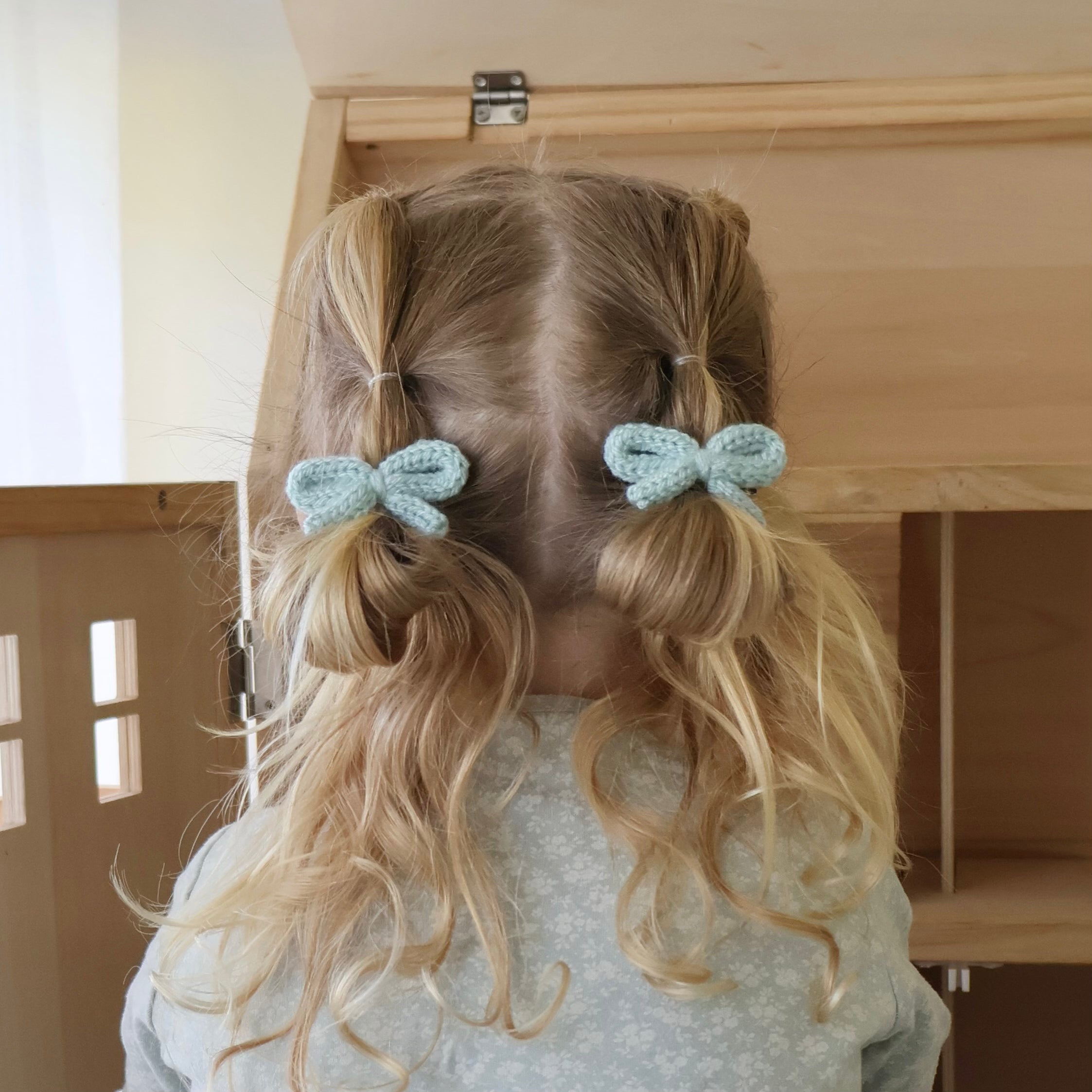 Crochet Ribbon Pigtail Set | Bluebell