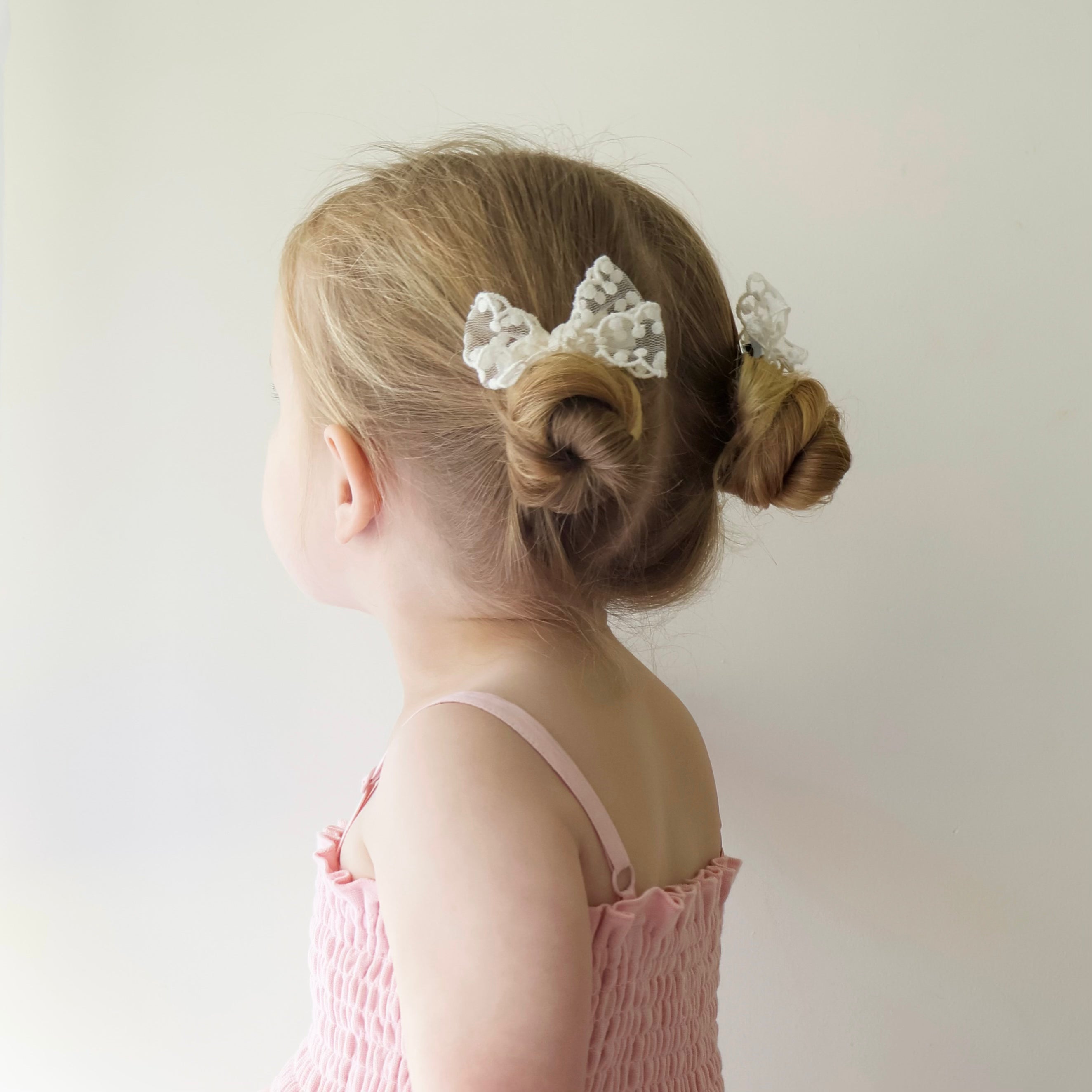 Lace Pigtail Set | Dotty Cream