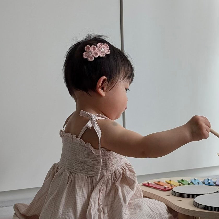 Crochet Flower Snap Clip | Blush