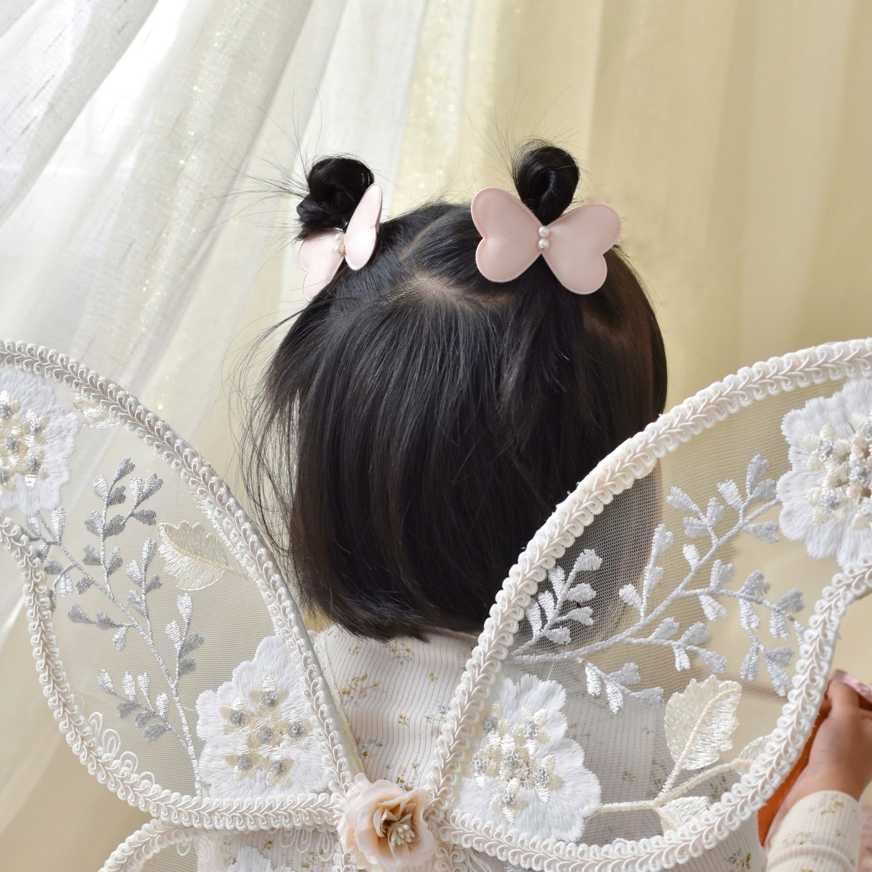 Whimsy Butterfly Clips | Pearl Pink