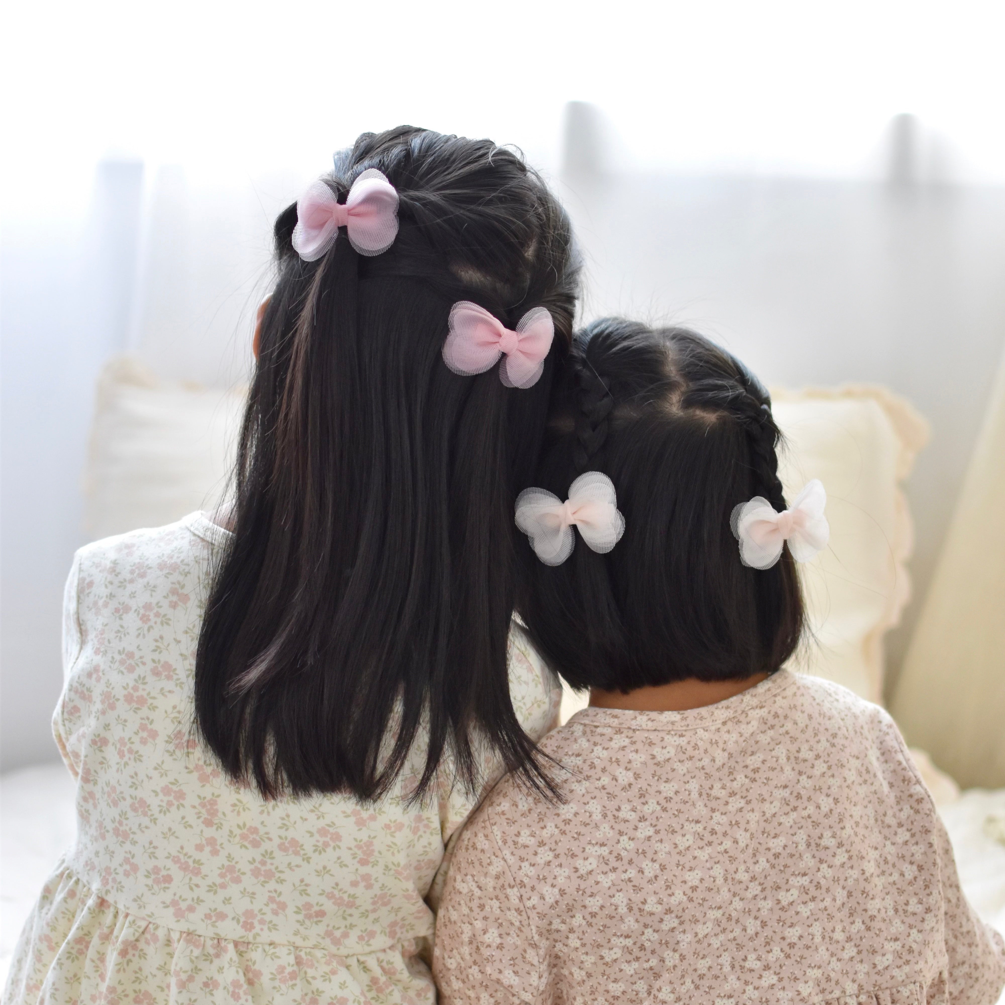 Mini Blossom Pigtail Set | Cotton Pink