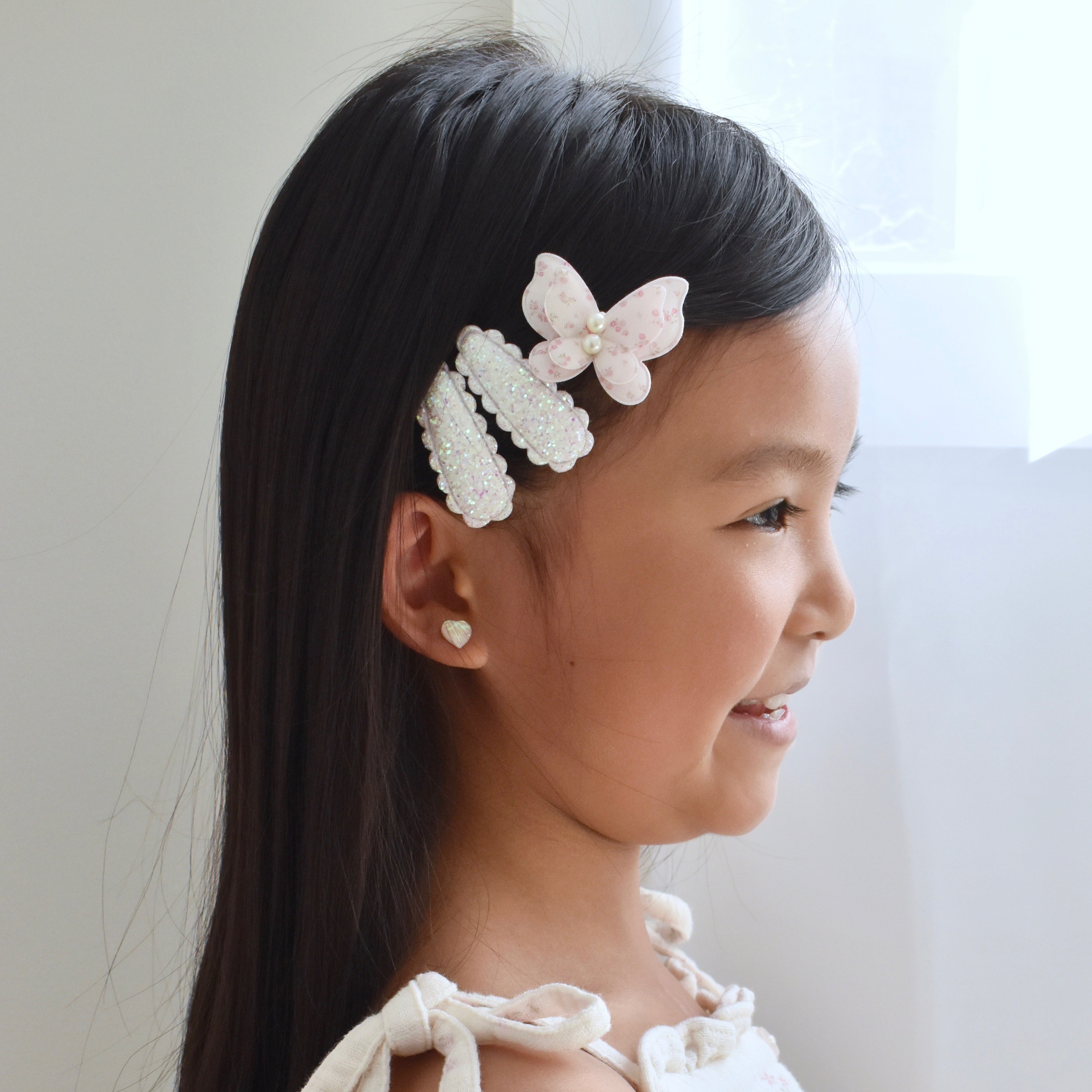 Dainty Snap Clips | Opal Glitter