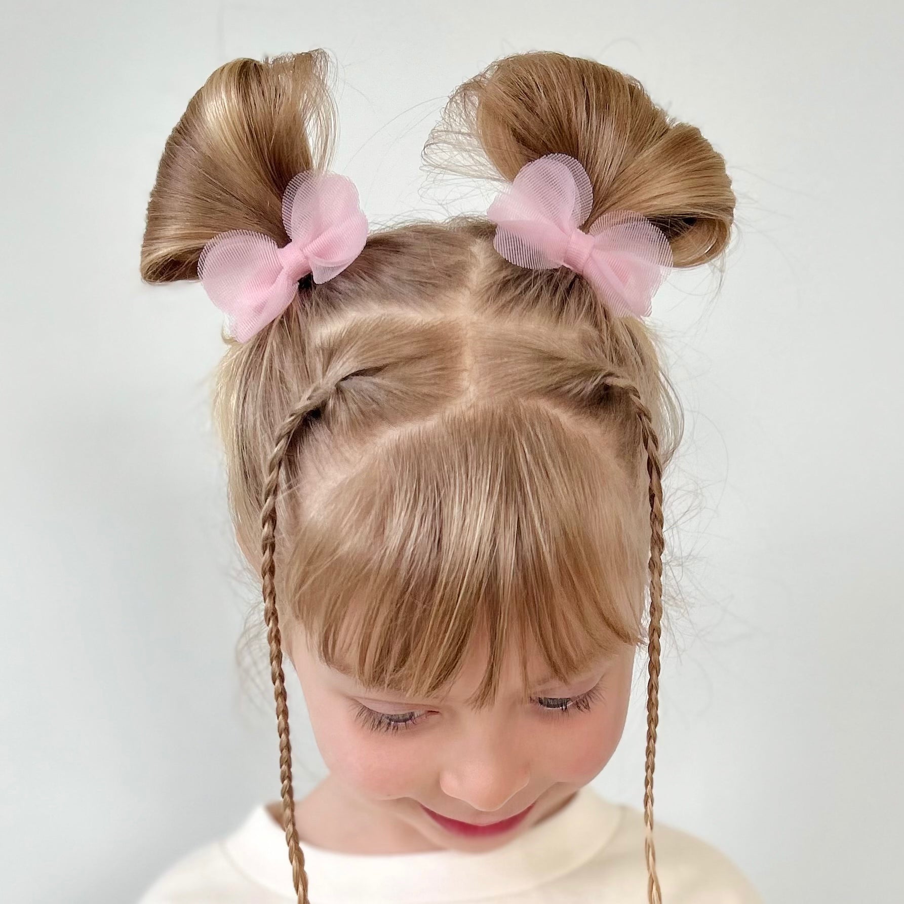 Mini Blossom Pigtail Set | Cotton Pink