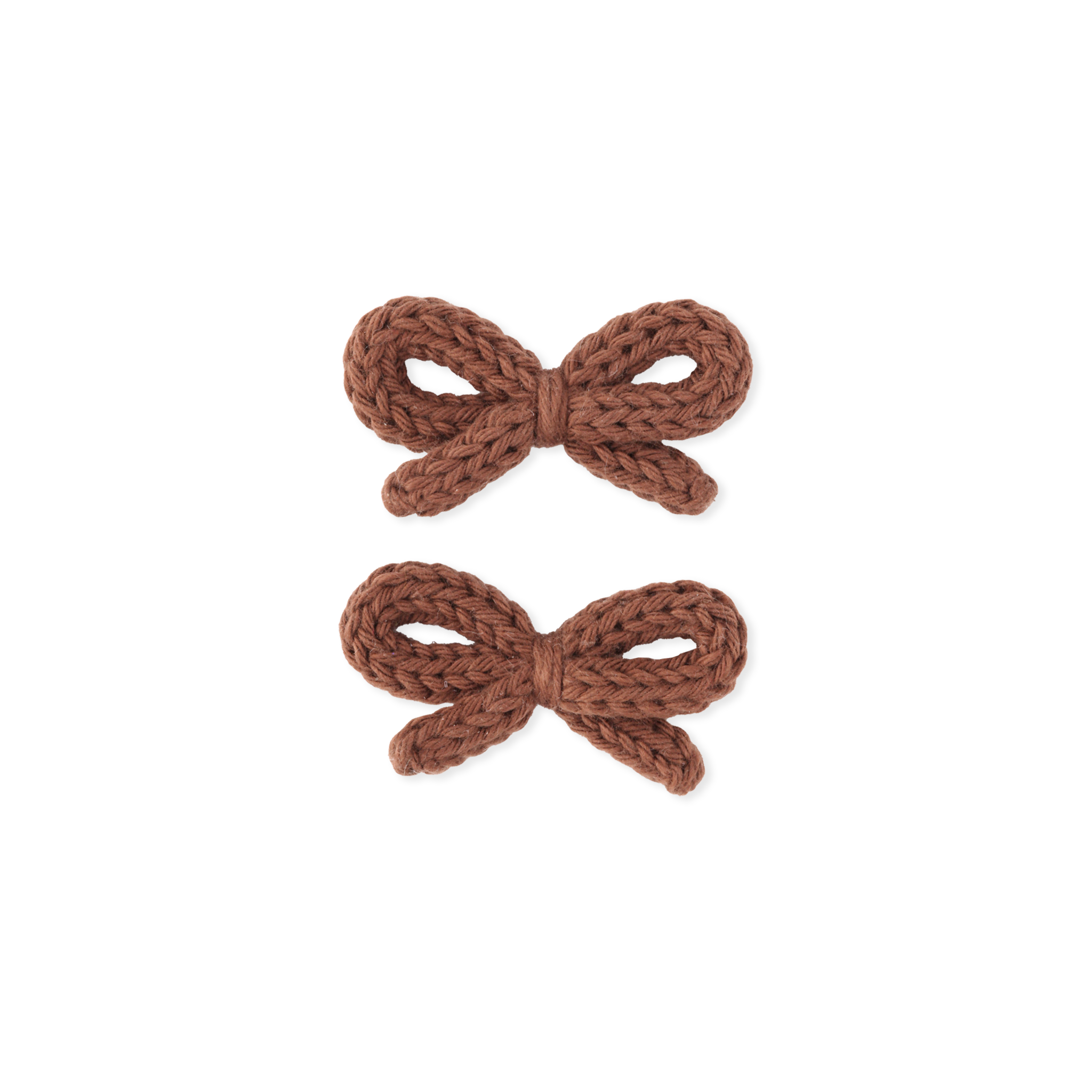 Crochet Ribbon Pigtail Set | Chocolate