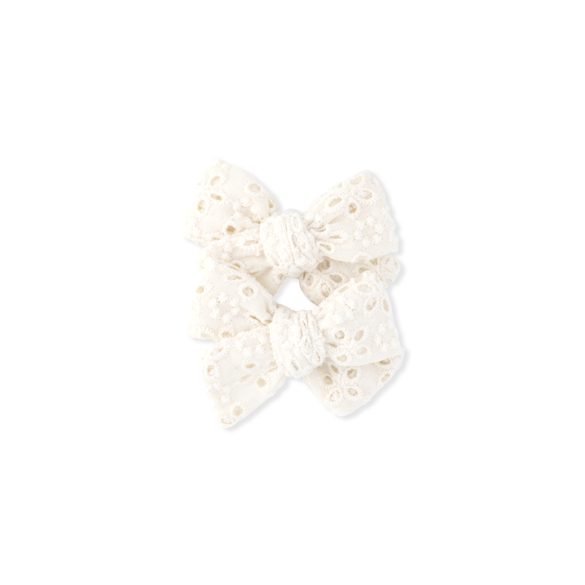Pinwheel Pigtail Set | Cream Eyelet