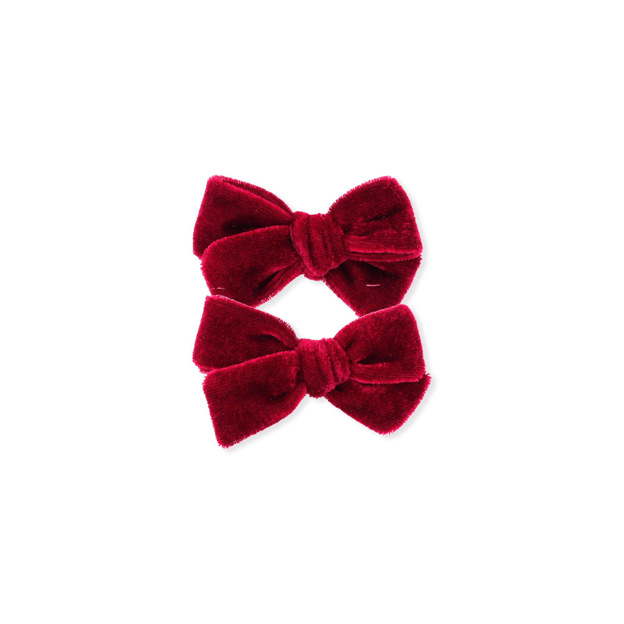 Mini Velvet Pigtail Set | Santa Red