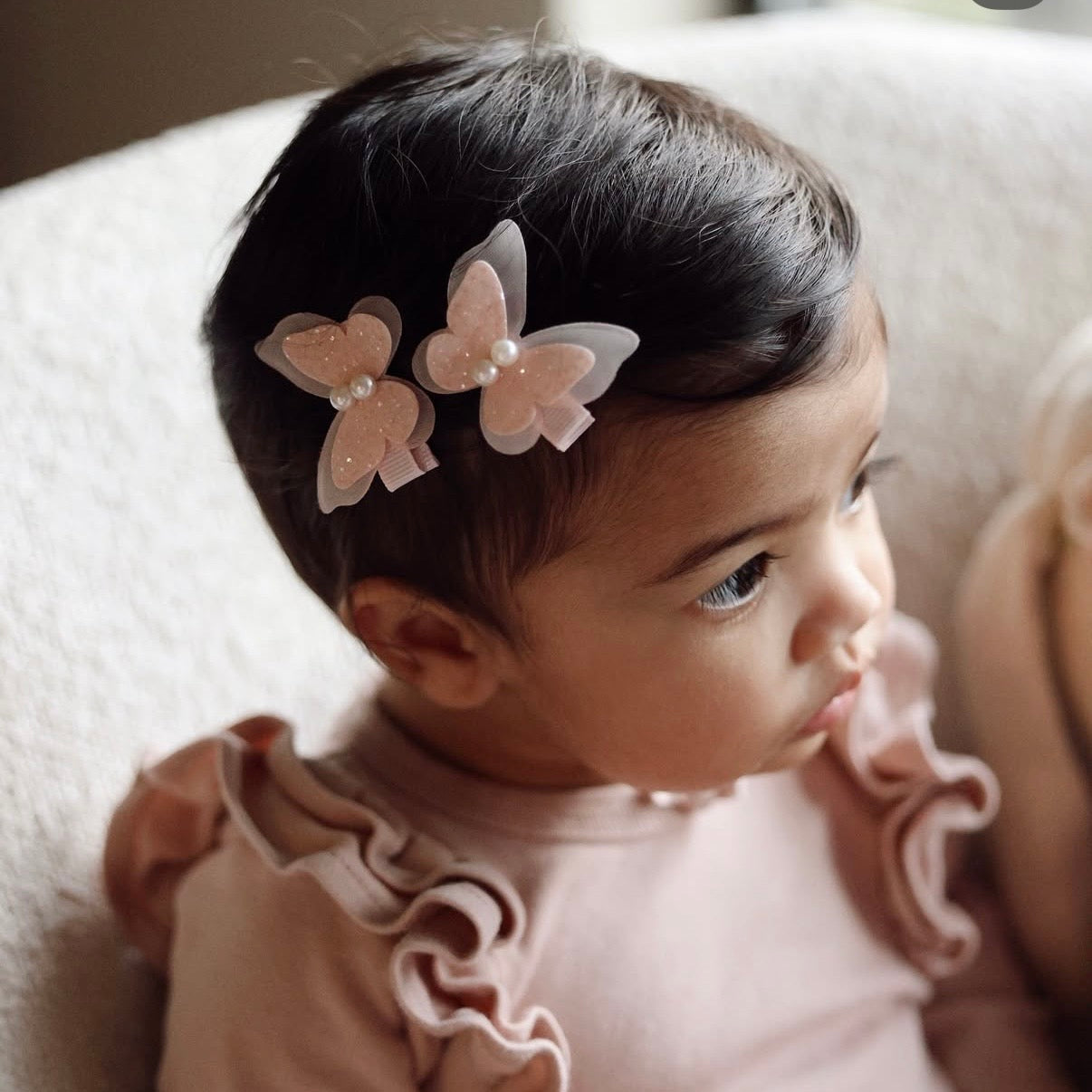 Butterfly Clip Pigtail | Fairy Dust - Peach
