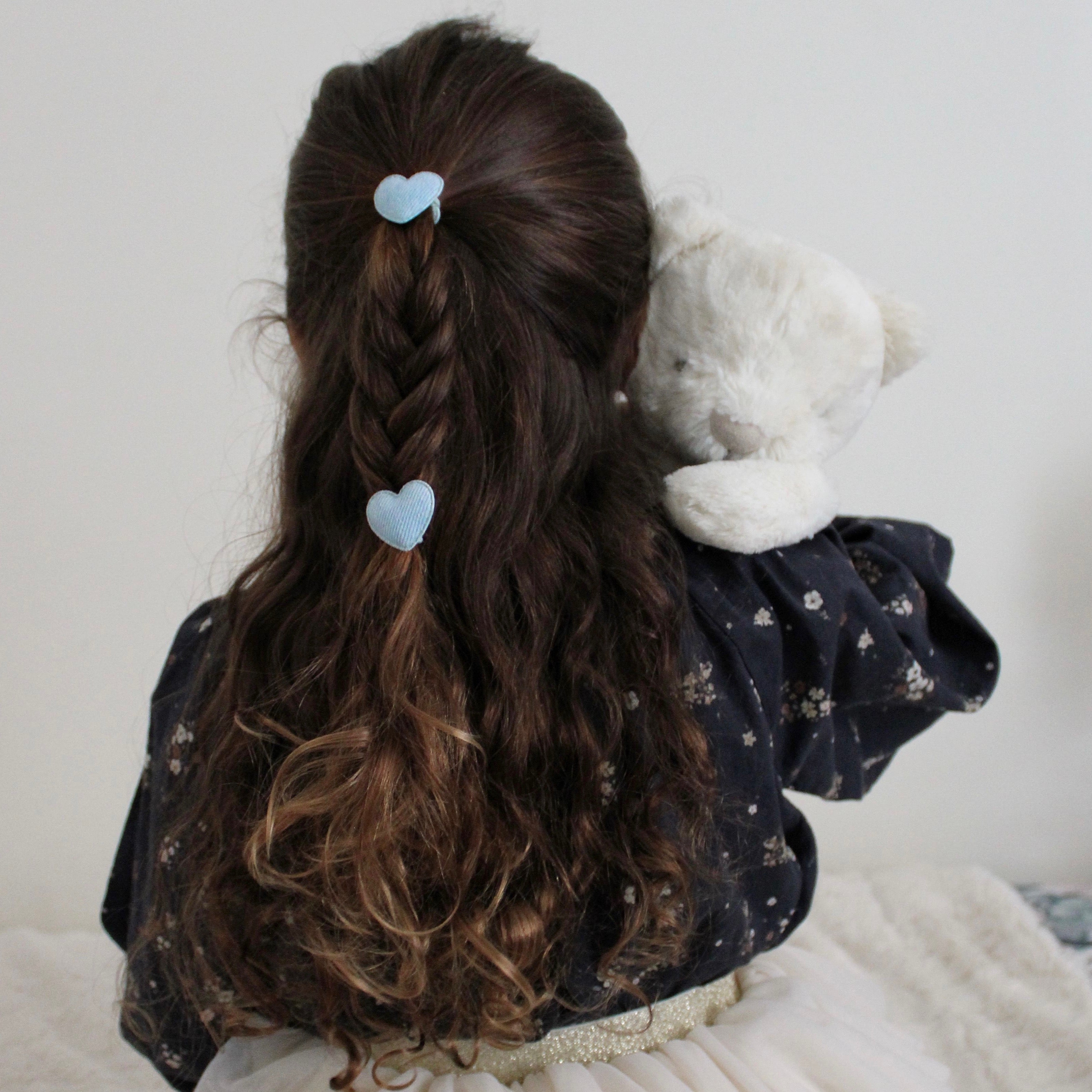 Hair Ties | Light Denim Hearts