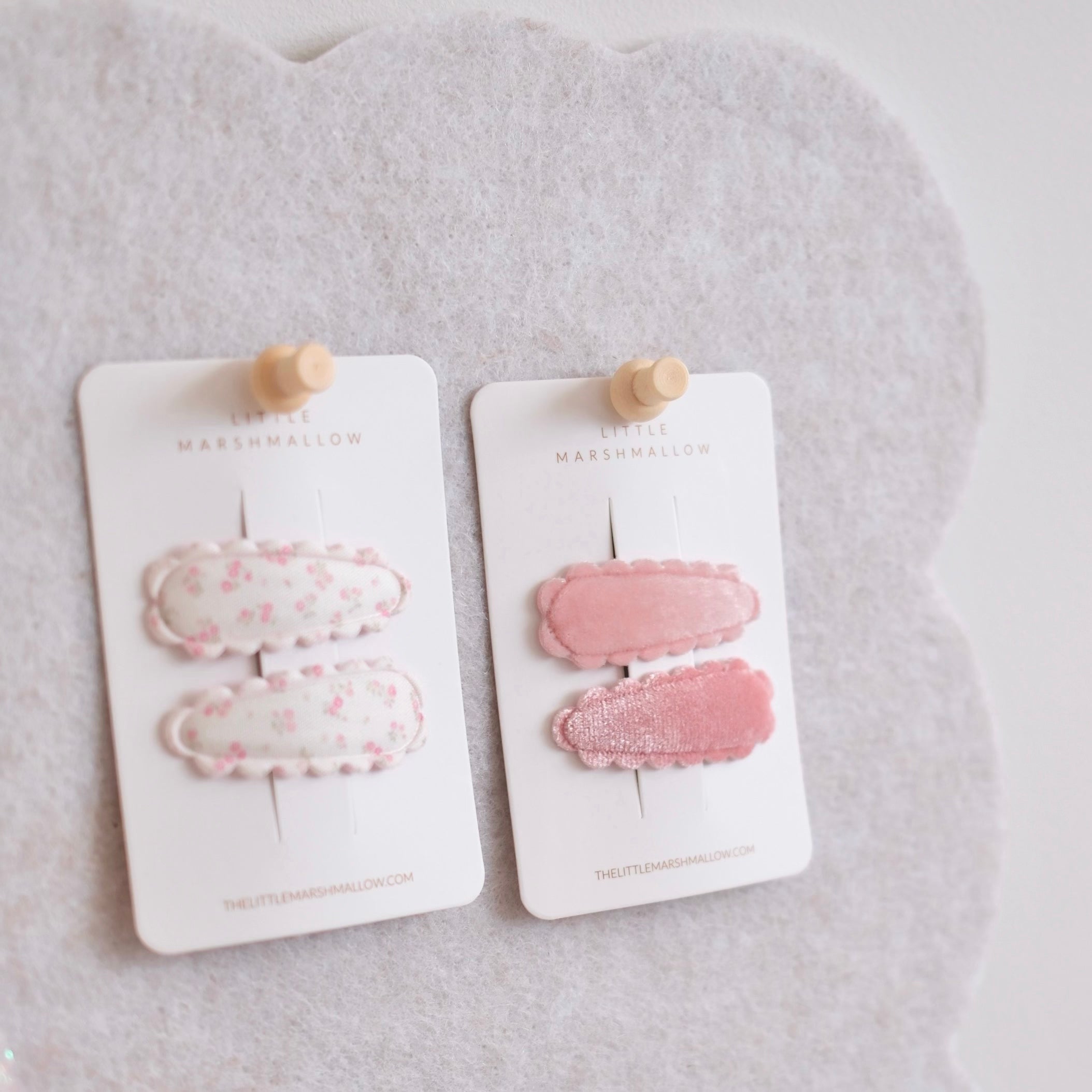 Dainty Snap Clips | Pink Velvet