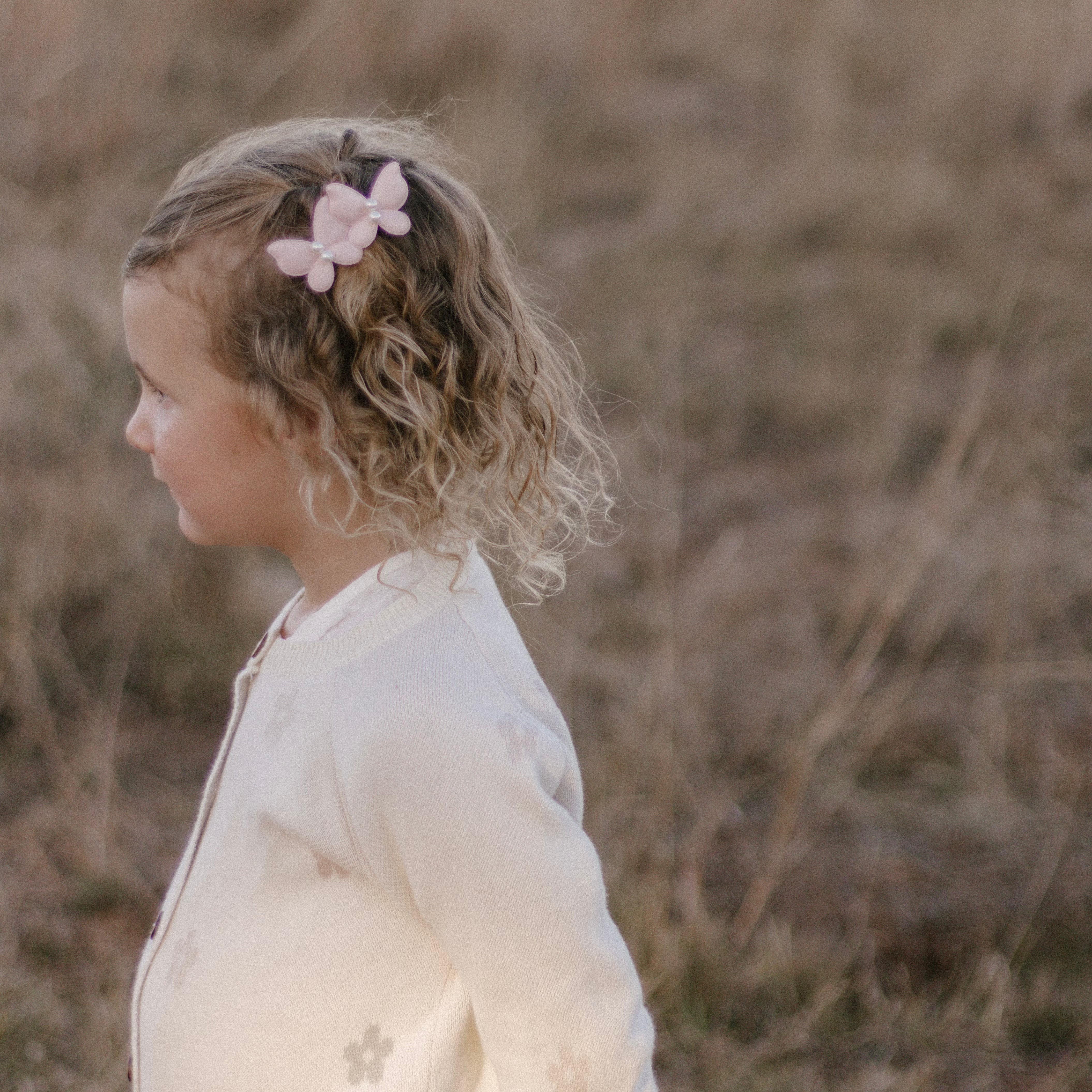 Double Butterfly Clip | Pearl Pink
