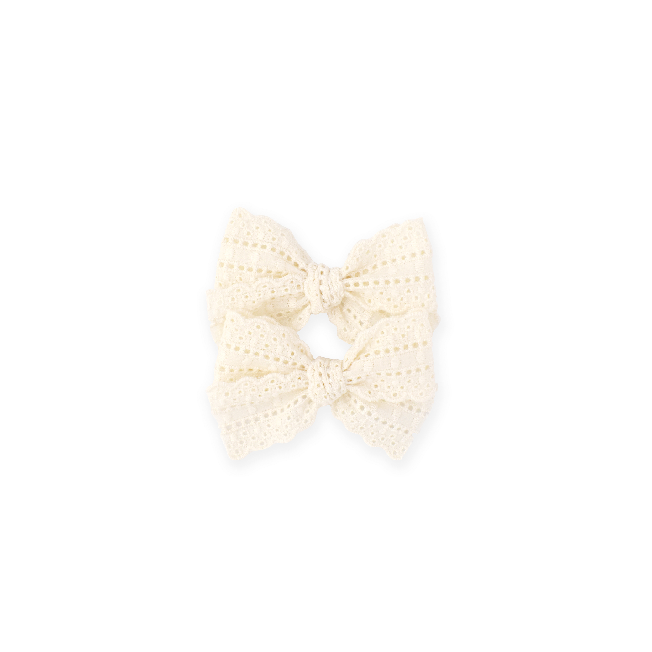Lace Pigtail Set | Cream Eyelet